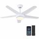 VENTILADOR DE TECHO MODERNO 44pulg. LUZ LED 5 ASPAS BLANCO.