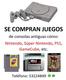 Compro juegos de Super Nintendo, GameCube, PS1, etc.
