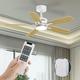 VENTILADOR DE TECHO BRIDIKA 42PULG BLANCO/MADERA C/ MANDO.