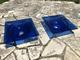 Lavamanos de cristal azul marino para meseta